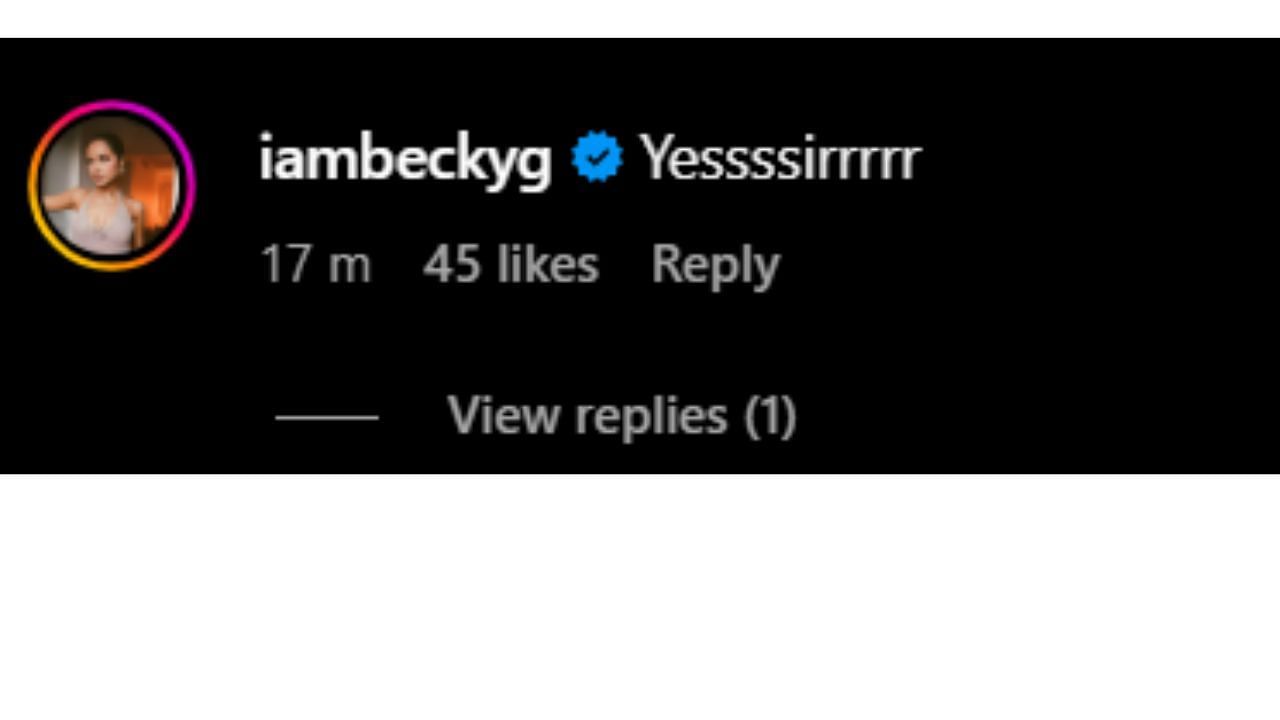 Becky G's reaction